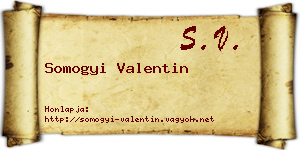 Somogyi Valentin névjegykártya